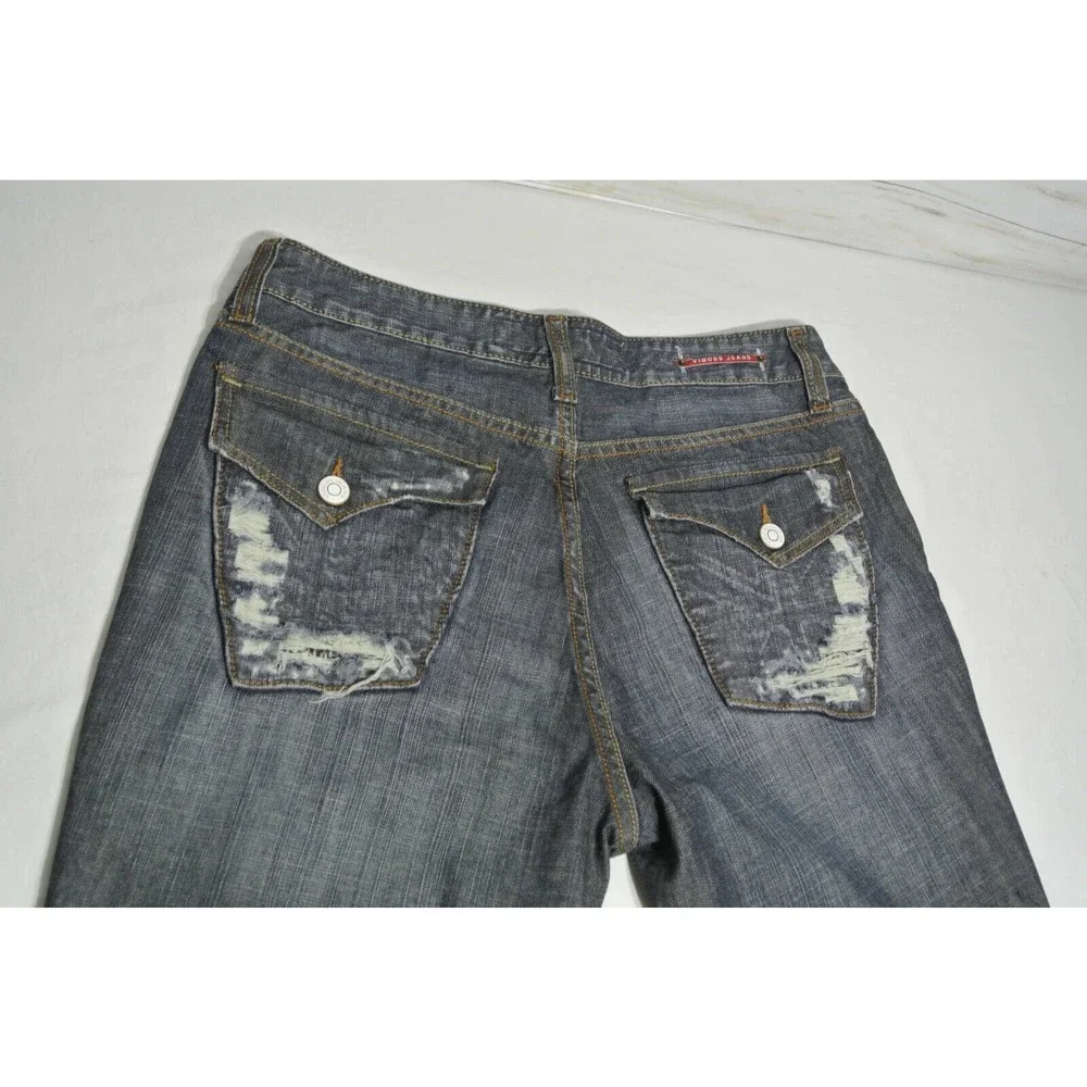 VIGOSS Size15/16 Blue Jeans Stretch LONG Bermuda Shorts 36